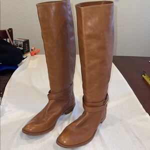 Coach Tall Riding Boots in Cognac Brown